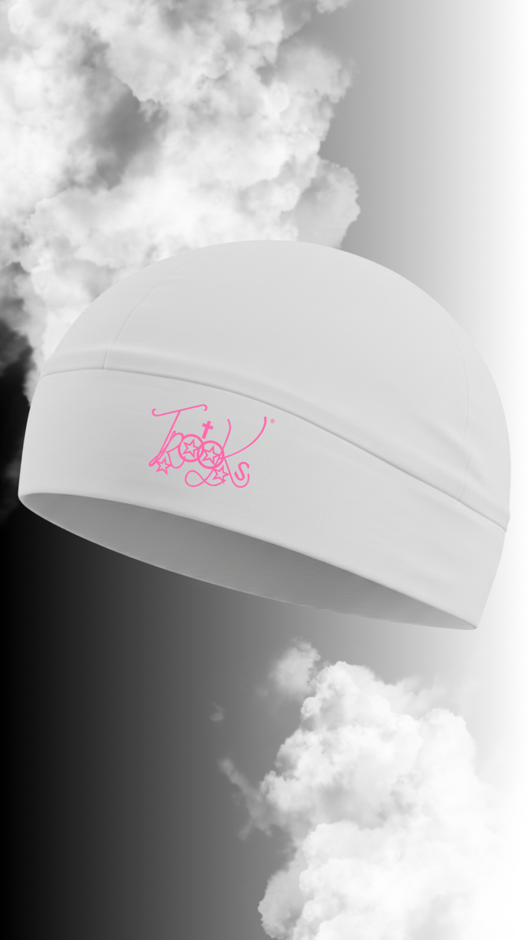 White-Pink Skull Cap